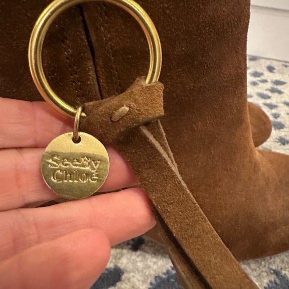 See by Chloe Brown Suede Medium Louise Ankle Boots - Picture 6 of 9